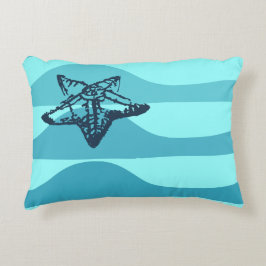 Starfish & Ocean Waves Lumbar Cushion Accent Kussen