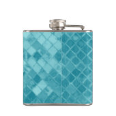 Starfish on Aqua Zee Glass Monogram Heupfles (Achterkant)