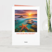 Starfish on Beach at Dawn Birthday Feestdagen Kaart (Achterkant)