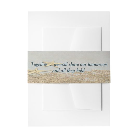 Starfish on Beach Sand Invitation Belly Band Uitnodigingen Wikkel (Voorkant Voorbeeld)