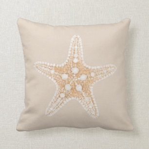 Starfish on beige pastel lichtbruin kussen