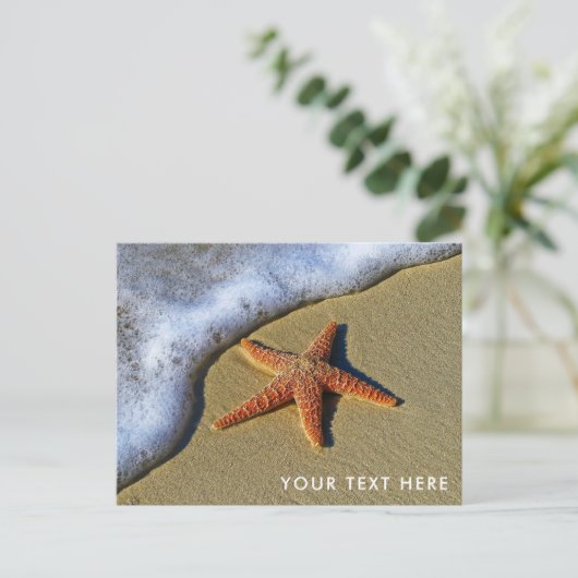 Starfish op de strand briefkaart (Staand voorkant)