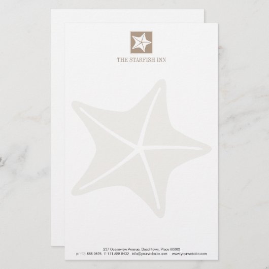 Starfish op de strand briefpapier (Voorkant / Achterkant)
