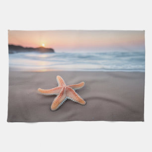 Starfish op de strand theedoek