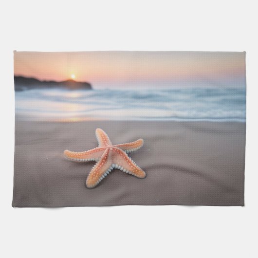 Starfish op de strand theedoek (Horizontaal)