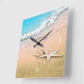 Starfish op de strand vierkante klok (Hoek)