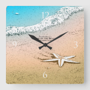 Starfish op de strand vierkante klok