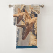 Starfish op een foto van Sandy Beach Bad Handdoek (Insitu)