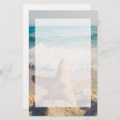 Starfish op een foto van Sandy Beach Briefpapier (Voorkant / Achterkant)
