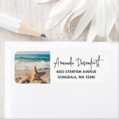 Starfish op een foto van Sandy Beach Etiket (Insitu)