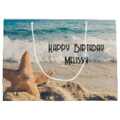 Starfish op een foto van Sandy Beach Groot Cadeauzakje (Achterkant)