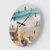 Starfish op een foto van Sandy Beach Grote Klok (Hoek)