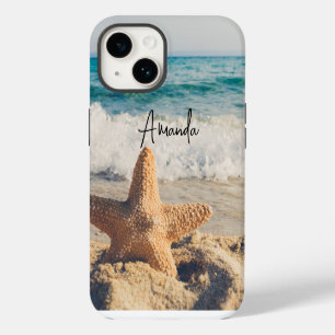 Starfish op een foto van Sandy Beach iPhone 14 Hoesje