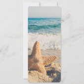 Starfish op een foto van Sandy Beach Kaart (Achterkant)