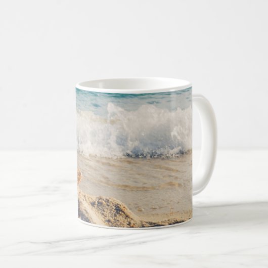 Starfish op een foto van Sandy Beach Koffiemok (Voorkant rechts)