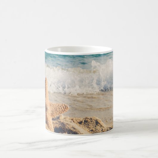 Starfish op een foto van Sandy Beach Koffiemok (Center)