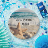 Starfish op een foto van Sandy Beach Papieren Bordje (Feest)