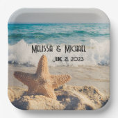 Starfish op een foto van Sandy Beach Papieren Bordje (Voorkant)