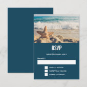 Starfish op een foto van Sandy Beach RSVP Kaartje (Voorkant / Achterkant)