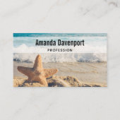 Starfish op een foto van Sandy Beach Visitekaartje (Voorkant)