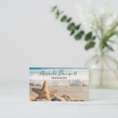 Starfish op een foto van Sandy Beach Visitekaartje (Staand voorkant)