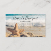 Starfish op een foto van Sandy Beach Visitekaartje (Voorkant)