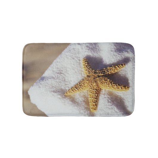 Starfish op een handdoek badmat (Voorkant)