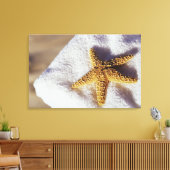 Starfish op een handdoek canvas afdruk (Insitu (Woonkamer))