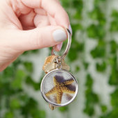 Starfish op een handdoek sleutelhanger (Hand)