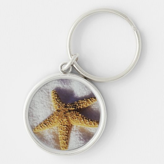 Starfish op een handdoek sleutelhanger (Voorkant)