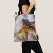 Starfish op een handdoek tote bag (Dichtbij)