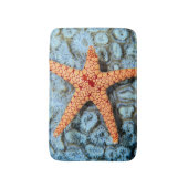 Starfish op een koraal met pokken badmat (Voorkant Verticaal)