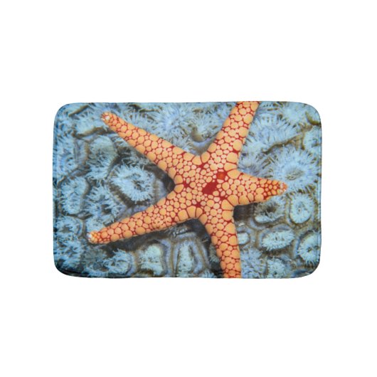 Starfish op een koraal met pokken badmat (Voorkant)