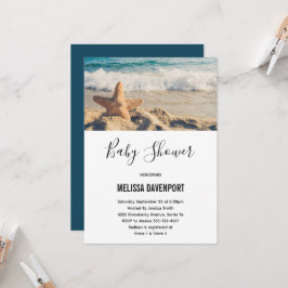 Starfish op een Sandy Beach foto Baby shower Kaart
