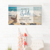 Starfish op een Sandy Beach foto Baby shower Spandoek (Insitu)