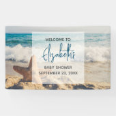 Starfish op een Sandy Beach foto Baby shower Spandoek (Horizontaal)