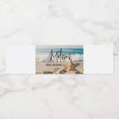 Starfish op een Sandy Beach foto Baby shower Waterfles Etiket (Enkel label)