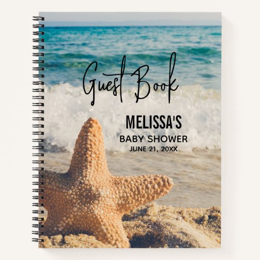 Starfish op een Sandy Beach foto Guest Book Notitieboek (Voorkant)
