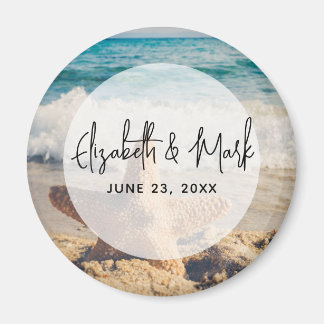 Starfish op een Sandy Beach foto Weddenschap Magneet