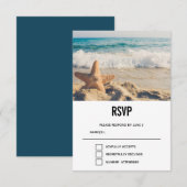 Starfish op een Sandy Beach foto Weddenschap RSVP Kaartje (Voorkant / Achterkant)