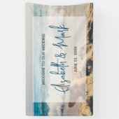 Starfish op een Sandy Beach foto Weddenschap Spandoek (Verticaal)