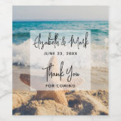 Starfish op een Sandy Beach foto Weddenschap Wijn Etiket (Enkel label)