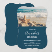 Starfish op een strand foto van Sandy Birthday Kaart (Voorkant / Achterkant)