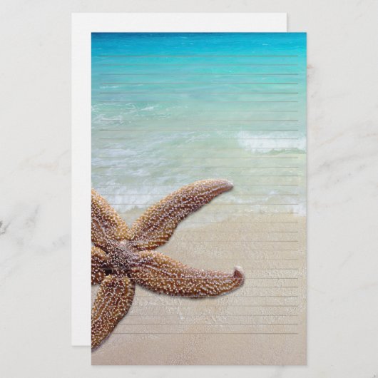 Starfish op het beukenpapier briefpapier (Voorkant / Achterkant)