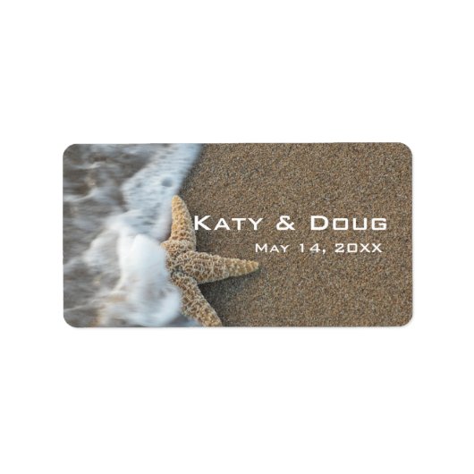 Starfish op het strand labels voor de DIY-bride (Voorkant)