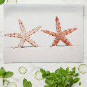 Starfish op het strand theedoek (Gevouwen)