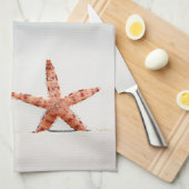 Starfish op het strand theedoek (Quarter Fold)