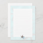 Starfish op Light Blue, legende blanco kaarten Notitiekaartje (Voorkant / Achterkant)