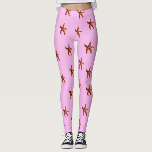Starfish op roze leggings (Voorkant)
