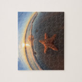 Starfish op strand bij zonsondergang legpuzzel (Verticaal)